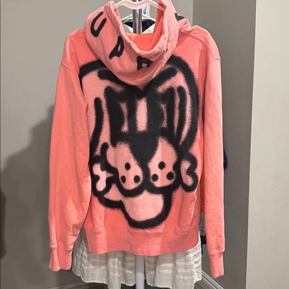 Supreme Bone Graffiti Back Print Zip-Up Hoodie – Coral Pink, Small - Picture 1 of 7